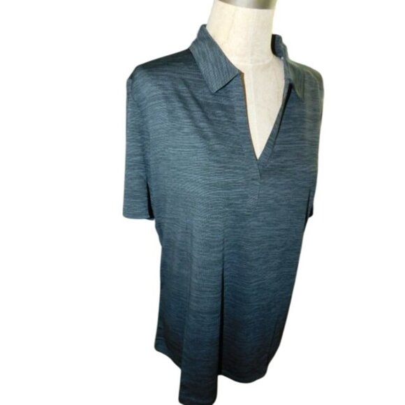 Callaway Size XXL 3X Plus Size Ladies Gray Black Opti Dri Golf Shirt NWT UPF 15 - Picture 2 of 3
